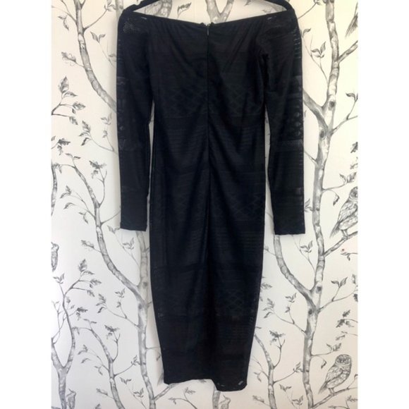 Bardot Off Shoulder Body Con Midi Dress Size 4 - Picture 5 of 5